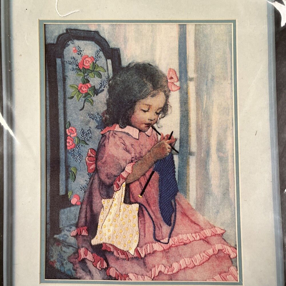 Dimensions Crewel Embroidery Kit Alice Knitting 1312 Gallery Collection 12x16 in